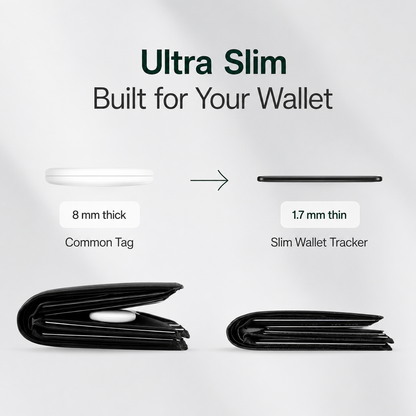 Slim Wallet Tracker Card - Apple Find My Compatible, Waterproof, 2-Pack