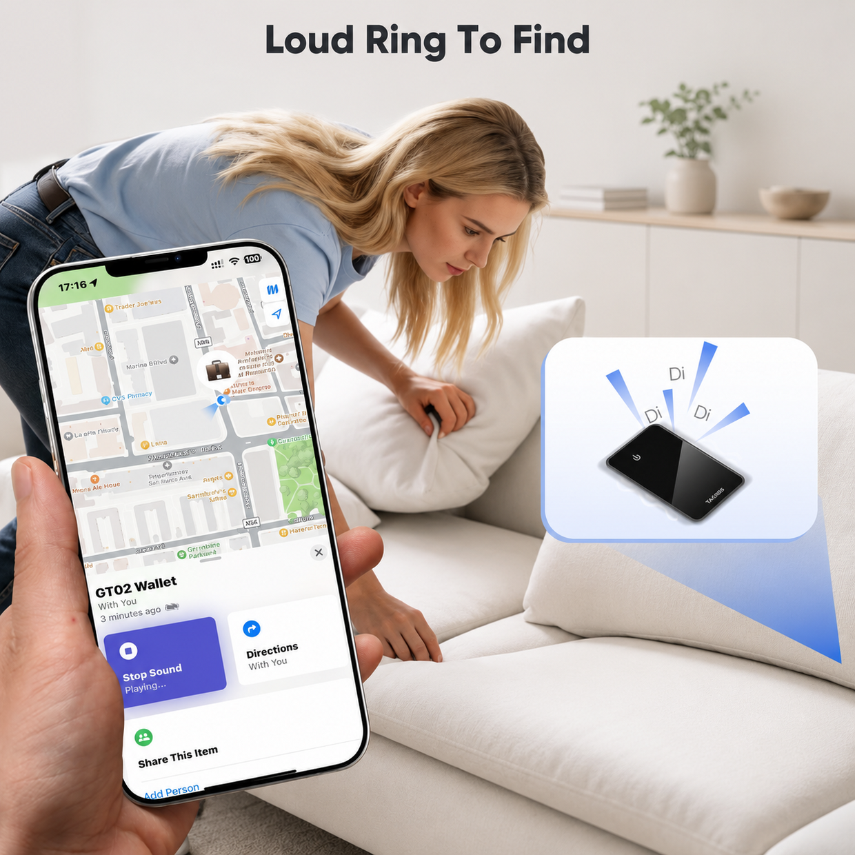 Slim Wallet Tracker Card - Apple Find My Compatible, Waterproof, 2-Pack